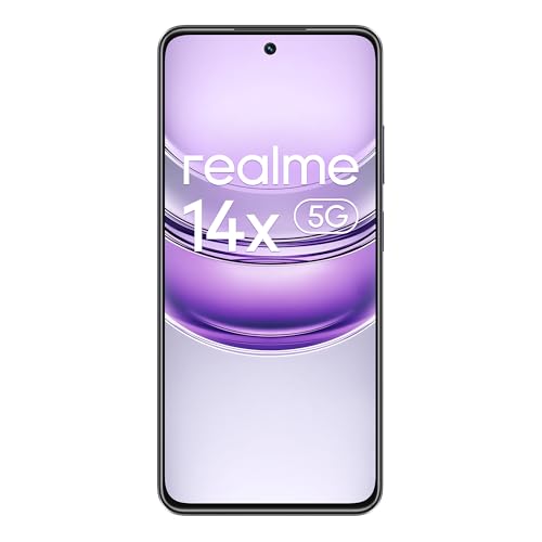 realme 14x 5G Smartphone 8+256GB, Pantalla Eye Comfort 120Hz, cámara nítida de 50MP, batería de Larga duración 5000mAh, Resistencia a los Golpes de Nivel Militar, Octa-Core, Negro (sin Adaptador)