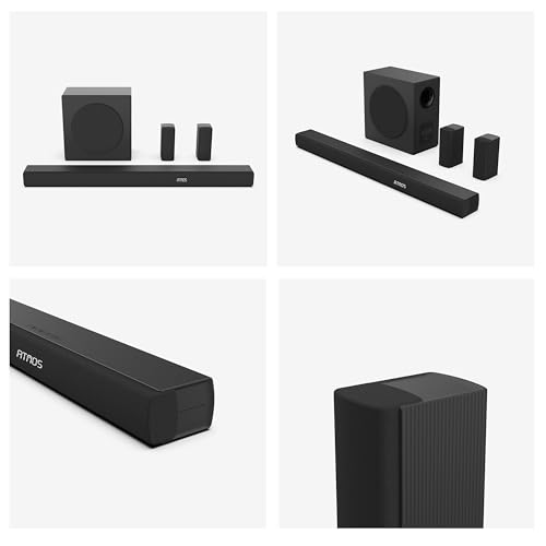 Hisense AX5100Q - Barra de Sonido 5.1, 580W, 8 Altavoces, Subwoofer y Altavoces Traseros Semi-Inalámbricos, Dolby Atmos, Hi-Concerto, HDMI eARC, Bluetooth 5.3, Ez Play