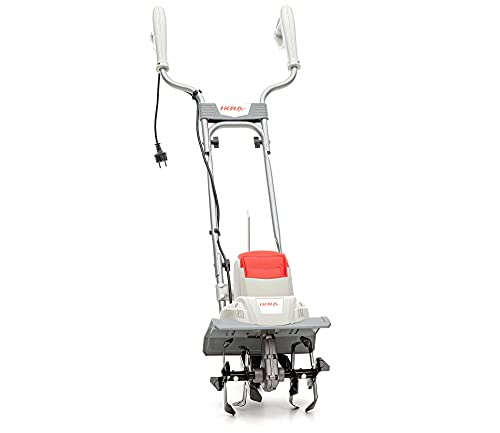 IKRA motoazada eléctrica motocultor IEM 800 S, Ancho de Trabajo 30cm, Profundidad 20cm, Incluye extirpador Manual