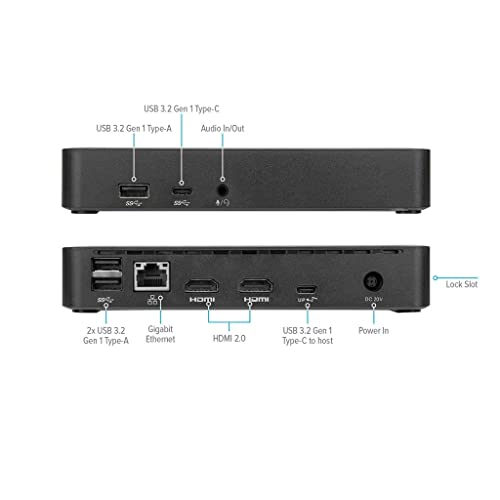 Targus DOCK310EUZ Docking Station Universal USB-C DV4K con Power Delivery de 65 W Compatible con vídeo 5K Simple y 4K UHD HDR Doble a 60 Hz