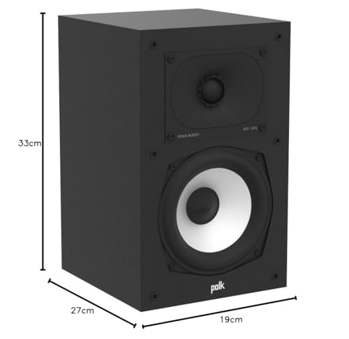 POLK AUDIO Monitor XT20 Altavoz de Estante, estéreo, Envolvente, Certificado de Alta resolución, Compatible con Dolby Atmos y DTS: X, Altavoces HiFi y de Cine en casa (par)