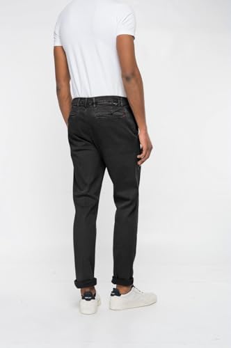 Replay Benni Hyperchino Color Xlite Jeans, 040 Black, 29W x 32L Hombres