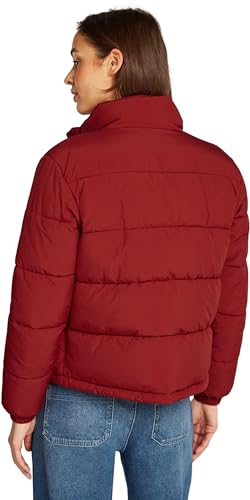 Tommy Jeans Cazadora Acolchada Mujer Essential Puffer con Cuello Alto, Rojo (Regatta Red), L