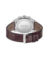 BOSS Reloj Cronógrafo de Cuarzo para Hombre Colección SKYTRAVELLER con Correa de Cuero Marrón Oscuro - 1514194