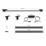 Philips Hue - Kit Perifo Iluminación en carril Luz Blanca y de Colores - Set base de pared (negro) de 200cm con 2 focos y tubo de luz Gradient - Anclajes incluidos