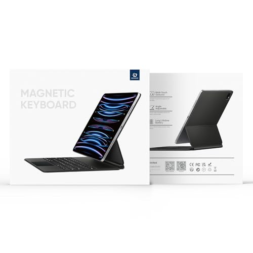 DUX DUCIS [MK Series - Funda con Teclado, diseñada para Apple iPad Air 13 (2024) / iPad Pro 12.9 (2018/2020/2021/2022), Funda de Cuero con Teclado Bluetooth magnético Flotante, Color Negro