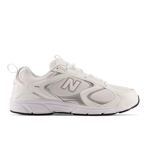 New Balance 408, Sneaker Hombre, Blanco/Plata, 42.5 EU