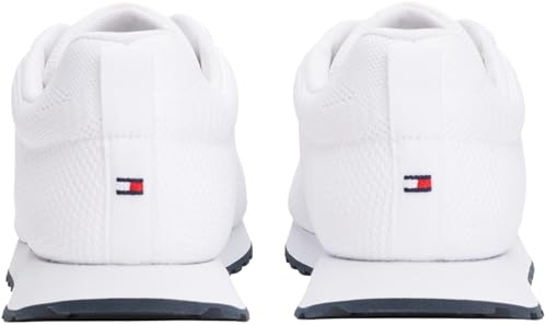 Tommy Hilfiger Runner Sneaker Hombre New Eva Knit Low Top, Blanco (White), 43