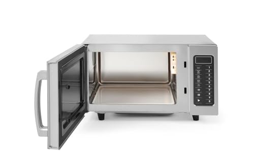 HENDI Microondas, 1000W, 10 programas predeterminados, máx. diámetro de los platos: 320mm, potencia entrada 1550W, 25L, 230V, 511x432x(H)311mm, cámara 327x346x(H)200mm, acero inoxidable