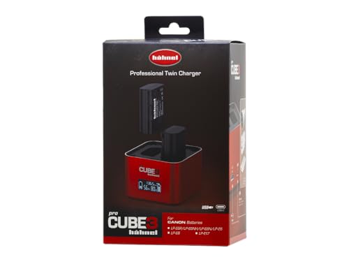 Hähnel - ProCube3 - para Canon - Cargador dúo DSLR - Carga más rápida - Entrada USB Tipo C