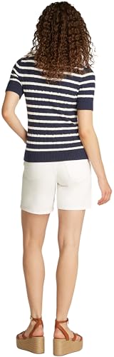 Tommy Hilfiger Jersey de Punto para Mujer, Multicolor (Dark Night Navy/Ivory Petal STP), L