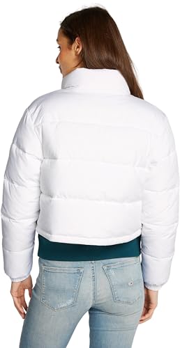 Tommy Jeans Cazadora Acolchada Mujer Cropped Essential Puffer Corta, Blanco (White), S