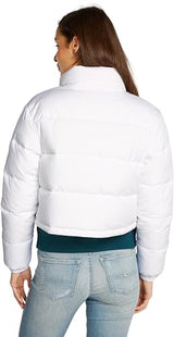 Tommy Jeans Cazadora Acolchada Mujer Cropped Essential Puffer Corta, Blanco (White), S