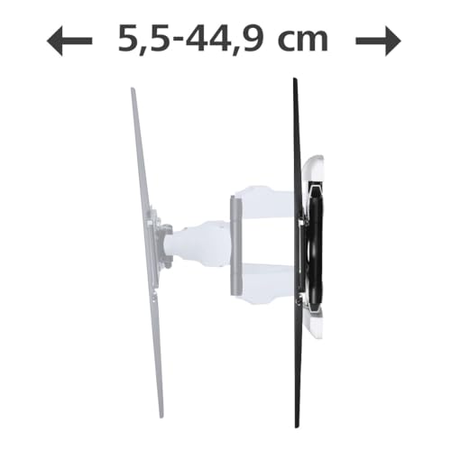 Hama Soporte de Pared para TV (3 articulaciones, 90 Pulgadas, VESA 800 x 600, LCD/LED, para TV, Montaje en Pared, Giratorio 120 Grados, Inclinado, Acero, Capacidad de Carga máxima de 75 kg, bisagras