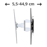 Hama Soporte de Pared para TV (3 articulaciones, 90 Pulgadas, VESA 800 x 600, LCD/LED, para TV, Montaje en Pared, Giratorio 120 Grados, Inclinado, Acero, Capacidad de Carga máxima de 75 kg, bisagras