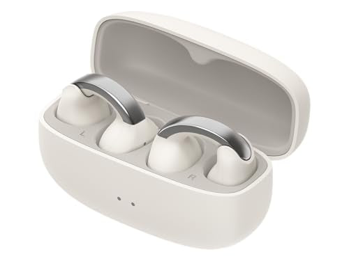 JVC Auriculares Inalámbricos Bluetooth | 24h de Batería y Carga Rápida | Oreja Abierta | Ligeros y Resistentes al Agua | Deportivos con IPX4 y Control Táctil - HA-NP1T Blanco