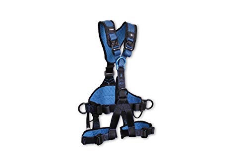 Irudek WIND BLUE 3 L-XXL – Arnés anticaídas con anclaje ventral de aluminio, cinturón IRUPAD Holetech, hebillas automáticas K-EASY, sistema ANTISLIP, portaganchos y chip NFC Ready