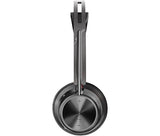 Poly Voyager Focus 2 Auriculares inalámbricos UC con micrófono y soporte de carga: compatible con PC a través del adaptador BLUETOOTH BT700 incluido o mediante cable USB