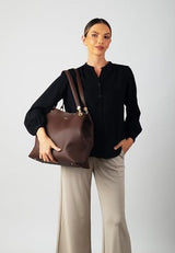 Carlheim, Gotland Genuine Leather collection, Stella Genuine Leather Handbag (Brown)