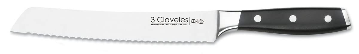 3 CLAVELES Juego Cocina, Madera,Acero Inoxidable, 5 Cuchillos Ash Toledo + 1 Tijera Star, 1637