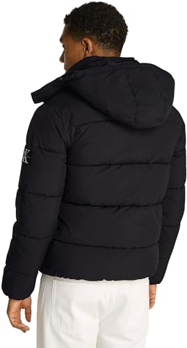 Calvin Klein Cazadora acolchada Hombre Essentials con capucha, Negro (Ck Black), XXS