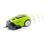 Robot cortacésped 600m² - Batería de Ion-Litio 20V 2Ah, Ancho 17cm, Altura Regulable (3/4/5cm), Programación Inteligente, Sensor de Lluvia, Corte de Bordes, Multizonas, Pantalla LCD