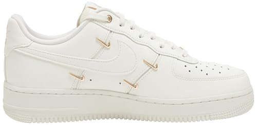 NIKE Air Force 1 ’07 LX, Sneaker Mujer, Sail Sail Sail Metallic Gold, 41 EU