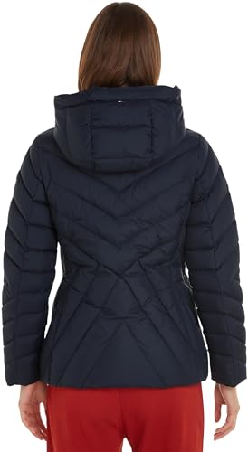 Tommy Hilfiger Cazadora de Plumas Mujer Down Jacket con Capucha, Azul (Desert Sky), XS