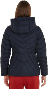 Tommy Hilfiger Cazadora de Plumas Mujer Down Jacket con Capucha, Azul (Desert Sky), XS
