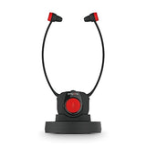 Emporia Auriculares inalámbricos para TV, con estación de Carga, Ideales para Personas Mayores, cómodos y Sencillos, fáciles de Usar, compatibles con Todos los Dispositivos de TV, Color Negro y Rojo