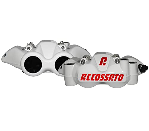 Par de pinzas de freno radiales Accossato Forjada monobloque Distancia entre ejes 108 mm con pistones de aluminio con pastillas ST incluidas para Yamaha YZF-R1 Sp de 2006 a 2006, 1000 cc