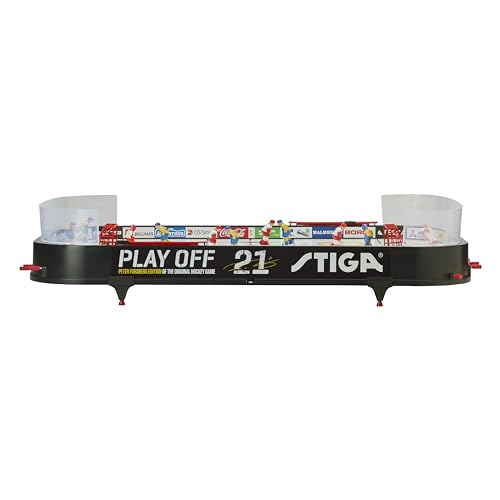 STIGA Play Off 21 Juego de Hockey sobre Hielo - Versión Actualizada con Peter Foppa Forsberg, Fácil Montaje, Lámina de Hielo 25% Más Gruesa, Contador de Goles y Discos Personalizados, 96x50 cm