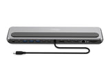 DIGITUS Docking Station – 12 Puertos – 2X HDMI, 1x Displayport 8k 30Hz – 2X USB-A 3.2 Gen2, 1x Tipo A 3.2 Gen1, 1x USB-C 3.2 Gen2 – 1x RJ45 – Lector de Tarjetas SD MicroSD – Conector de 3,5 mm – Gris