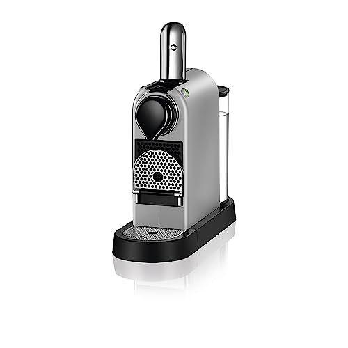 Krups Nespresso Citiz - cafetera de cápsulas monodosis, con 19 bares de presión, thermoblock, función automática con botones retroiluminados, color Plata, modo Eco, Incluye kit bienvenida