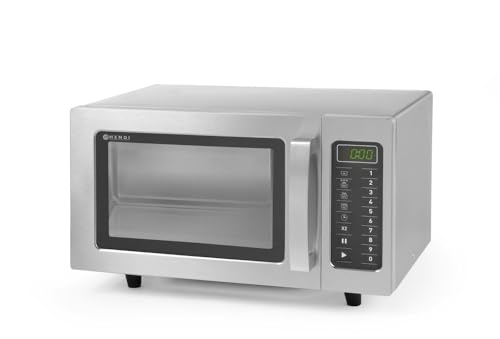 HENDI Microondas, 1000W, 10 programas predeterminados, máx. diámetro de los platos: 320mm, potencia entrada 1550W, 25L, 230V, 511x432x(H)311mm, cámara 327x346x(H)200mm, acero inoxidable
