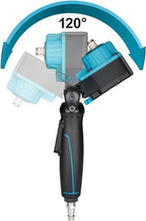 Hazet Llave de impacto neumática Twin Turbo 9012ATT | Max par de apriete 550 Nm| acodado- para accionar uniones atornilladas de pinzas de freno y uniones atornilladas de difícil acceso