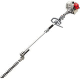 IKRA 73046710 Herramienta multifunción a Gasolina IBKH 33, 4en1: cortabordes, desbrozadora, Cortasetos telescópico y podadora de Altura, 900 W, Gris, Rojo y Negro