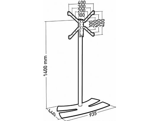 Erard Lux-Up 1400XL - Pie para televisor, Color Blanco