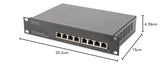 DIGITUS Gigabit Ethernet Switch - 10 pulgadas - 8 puertos - L2+ Managed - VLAN, Link Aggregation & Port Control - Negro