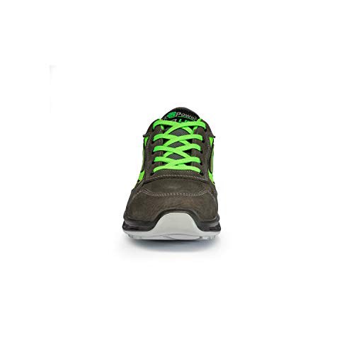 U-Power Red Lion Yoda, Zapatos de Seguridad Unisex, Ligeros, Flexibles, de Cuero antipinchazos, con Inserto Infinergy, con Puntera de Aluminio - Grey & Green 42