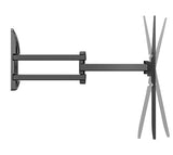 Meliconi Space System DUALMOTION 600 Easy, Soporte de Pared con Doble Brazo y Doble Rotación, Soporte para TV de Pantalla Plana de 40" a 82", Compatible con VESA 300-400-600, Capacidad de 45kg, Negro