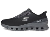 Skechers Arch Fit Glide-Step Pro, Zapatillas Hombre, Black Knit/Charcoal PU, 44 EU