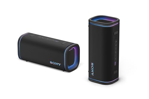 Sony ULT Field 5, Altavoz portátil Bluetooth Potente, 25 H de batería, 2 Modos ULT Power Sound, Resistente al Agua y al Polvo, 360 Luces, Correa Extraible para el Hombro, Compacto, Negro