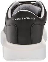 Armani Exchange Hombre Venice con Logotipo en Relieve Zapatillas, Negro, 46 EU