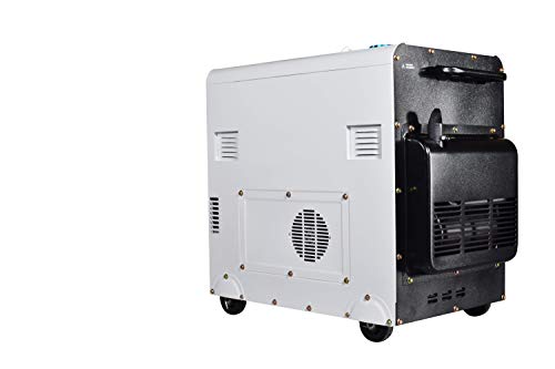 ITCPower - Generador eléctrico diésel monofásico e insonorizado con potencia máxima de 6000W, dispone de ATS - Especial apoyo solar, depósito de 28L. DG8000SE-LRS