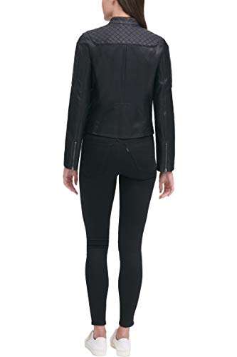 Levi's Chaqueta de motocross de piel sintética para mujer (estándar y Plus), Negro -, XS
