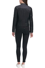 Levi's Chaqueta de motocross de piel sintética para mujer (estándar y Plus), Negro -, XS