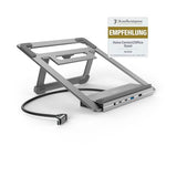 Hama | Docking Station USB-C 12 en 1 (12 Puertos, Max. Resolución: 4k, USB-A, USB-C, Ethernet, Audio 3.5mm) Gris