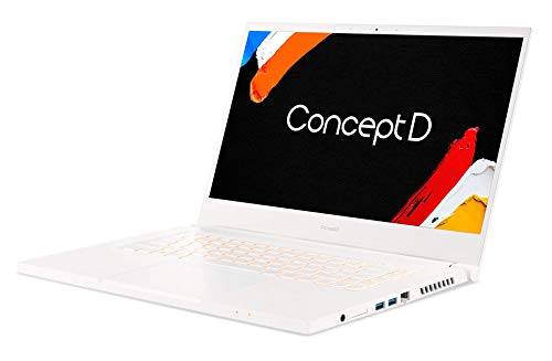 Acer ConceptD 3 CN315-72G - Ordenador Portátil 15.6" Full HD IPS, Laptop (Intel Core i5-10300H, 8GB RAM, 512GB SSD, NVIDIA GeForce GTX 1650, Windows 10 Home), PC Portátil Blanco - Teclado QWERTY