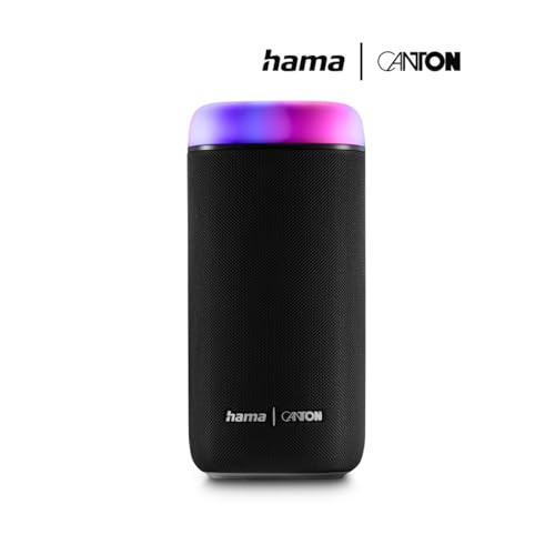 Hama Altavoz Bluetooth 30W, Resistente al Agua IPX4, Efectos de luz LED, 12 Horas de duración de la batería, Caja de música Bluetooth, Negro